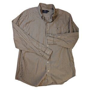 Vineyard Vines Men Checkered Plaid Woven Soft Button Down Dress Shirt Sz L